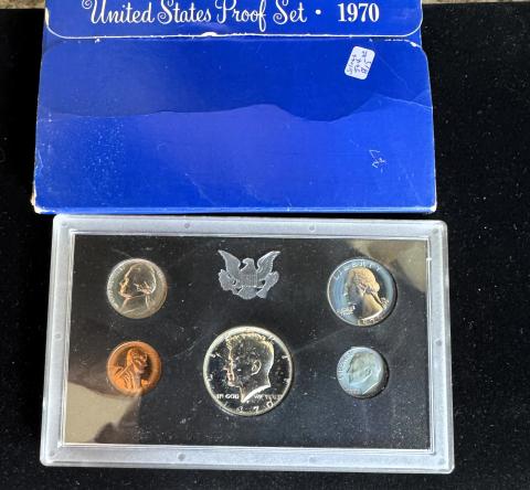 1970 U.S. MINT 5 GEM COIN PROOF SET, (SILVER 50C), SEALED OGP