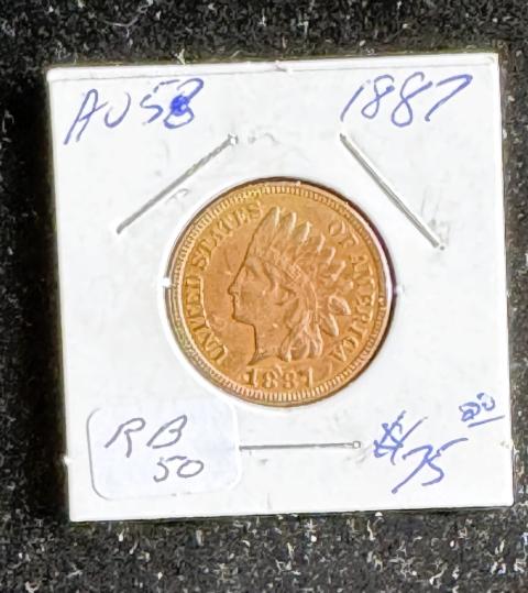 1887 INDIAN HEAD CENT,  SCARCE COIN, NICE