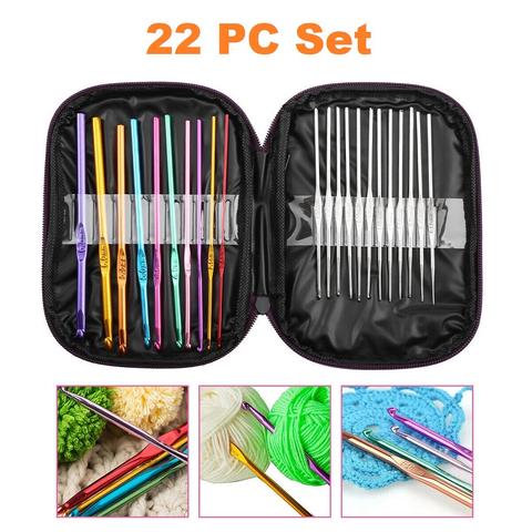 22 pc Crochet Needle Hook Set