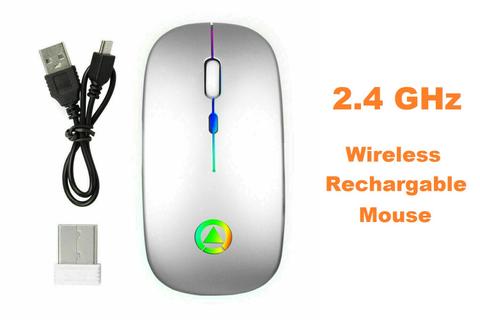 2.4GHz Wireless Optical Rechargable Mouse -Silver