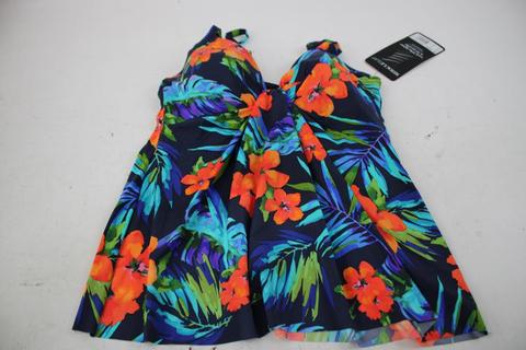 Miraclesuit Marina Tankini Top & Lucky Brand Women's Smocked Square Neck Paisley Peasant Top 2 Pieces