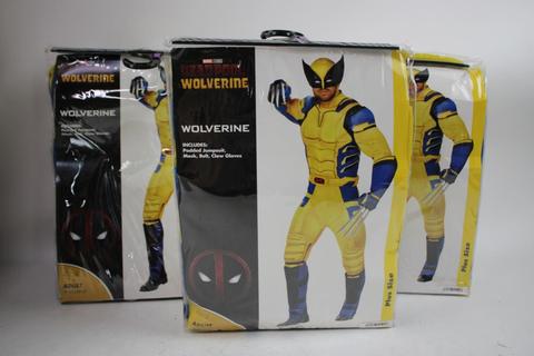 Spirit Halloween Men's Wolverine Plus Size XXL Costume Bulk Lot, 3 Pieces