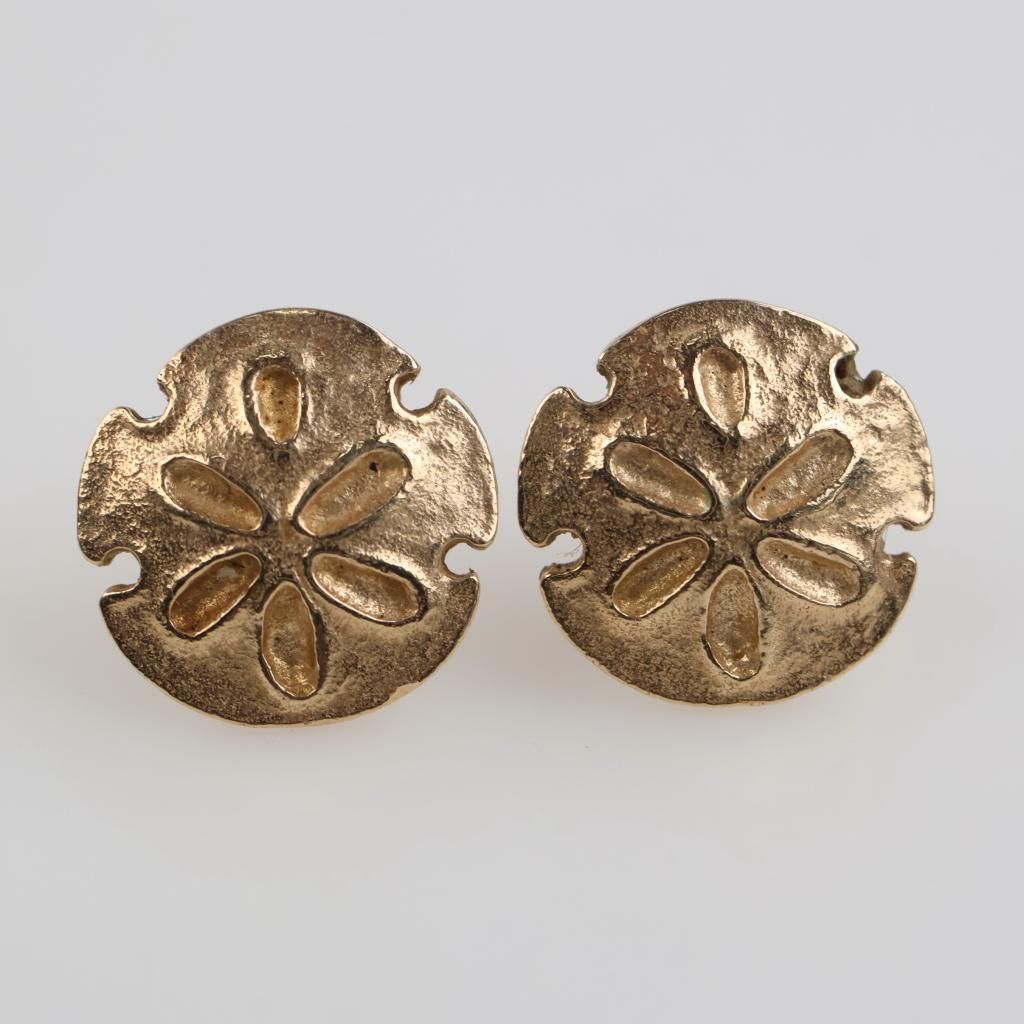 James Avery 14kt Gold Sand Dollar Stud Earrings - photo 1