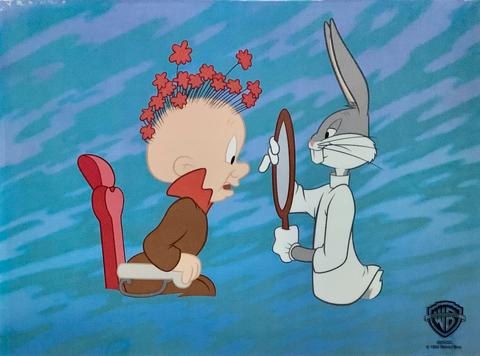 Fine Art BUGS BUNNY ELMER FUDD Barber of Seville Sericel Animation Art Cel