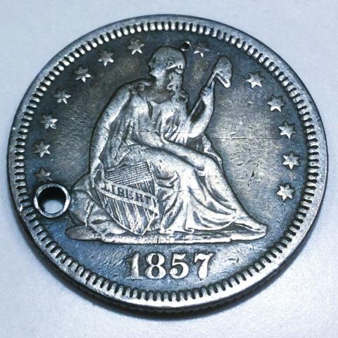 1857 Seated Liberty Quarter Beautiful High Grade Coin