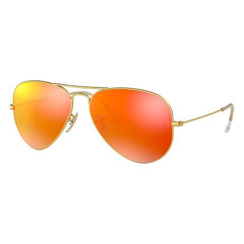 Rayban Aviator Sunglasses - 3026 - Gold Frame/ Orange Mirror Lens