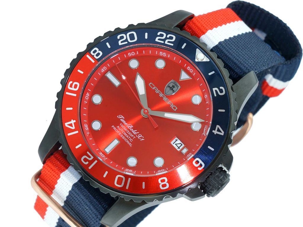 LeChateau, Men's TIME BOLD- X1, NH35 AUTOMATIC MOVEMENT, IP-BLACK BLUE/RED, C1B737BU-MR_NY - MSRP: $2,340.00 - photo 1