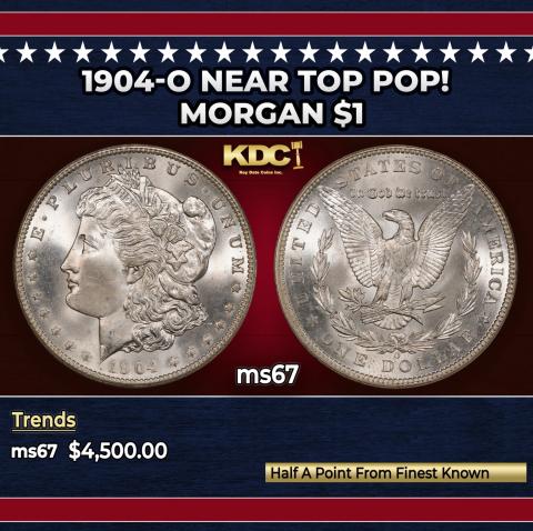 1904-o Morgan Dollar Near Top Pop! $1 ms67 SEGS
