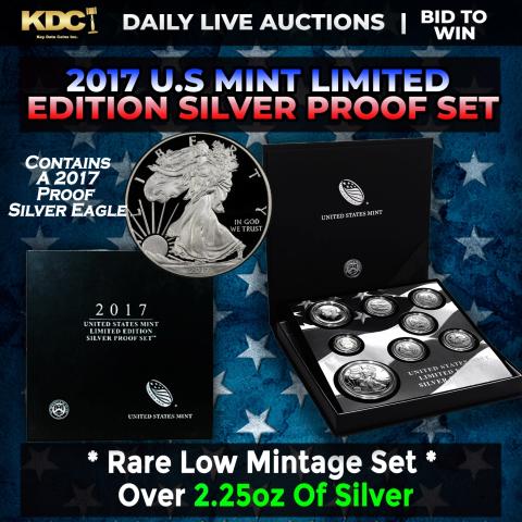 RARE 2017 United States Mint Limited Edition Silver Proof Set 8 coins, Over 2.25oz Of Silver low mintage