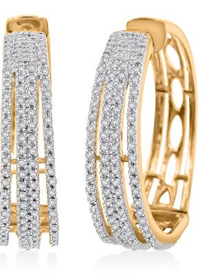 No Reserve 1.01 ct Natural Diamond Hoop Earrings - photo 1