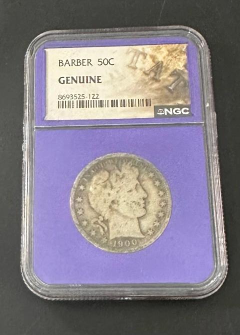 1900 Barber Half Dollar (50 Cents) - NGC Certified "Genuine" Designation