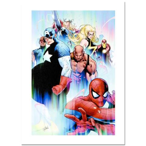 Stan Lee Signed, "Siege #4" Marvel Comics Limited Edition Canvas by Olivier Coipel; COA