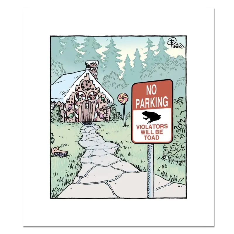 Bizarro! "Witch Parking" Numbered Limited Edition Hand Signed by Creator Dan Piraro; Letter of Authenticity. - photo 1