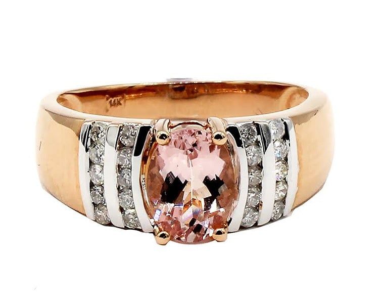 $5,995 Value! 1.52 Ct GLS Certified Natural Diamond Morganite Designer Gold Ring - photo 1