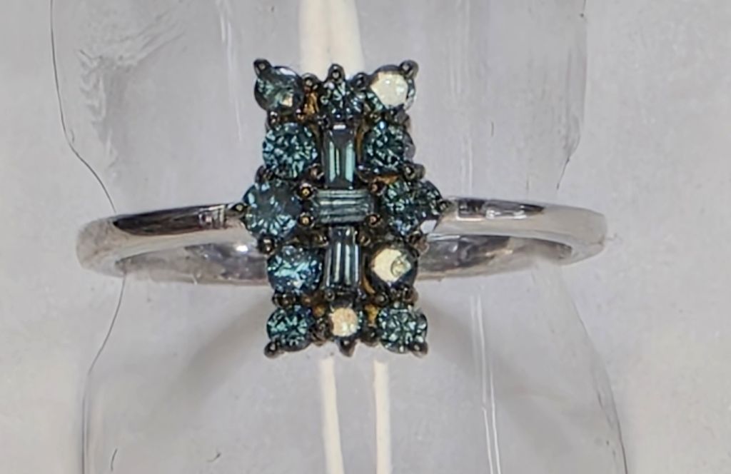 No Reserve .51 ct Natural Blue DIamond Ring Size 8 - photo 1
