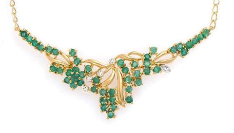New! 2.60 Ctw Natural Emerald & Diamond Designer 18KGP Necklace MSRP $2,885!