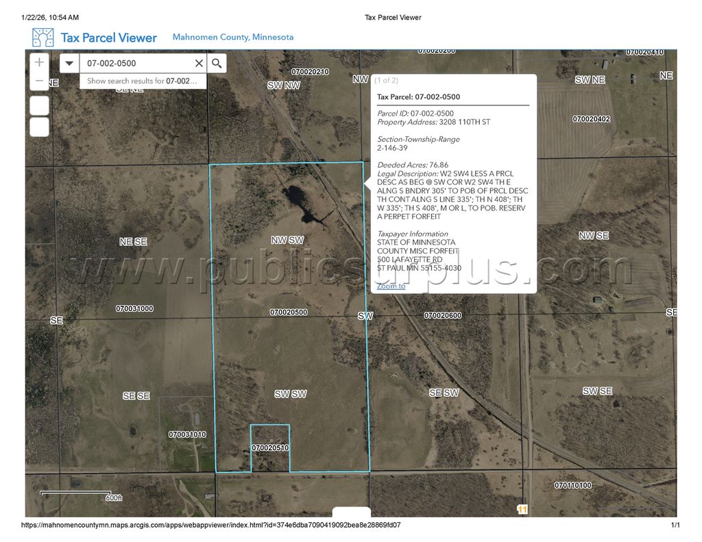 Mahnomen County Tax-Forfeiture (PID 07-002-0500) — photo 1