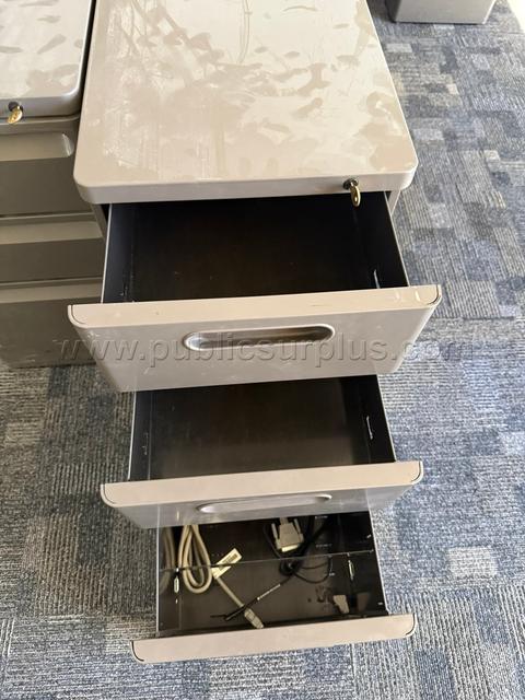 Gray Filing Cabinet - 2 Drawers & File - with key.