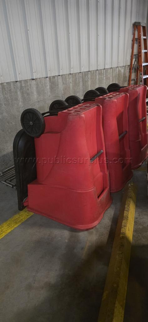 Three 96 Gallon Trash Cans