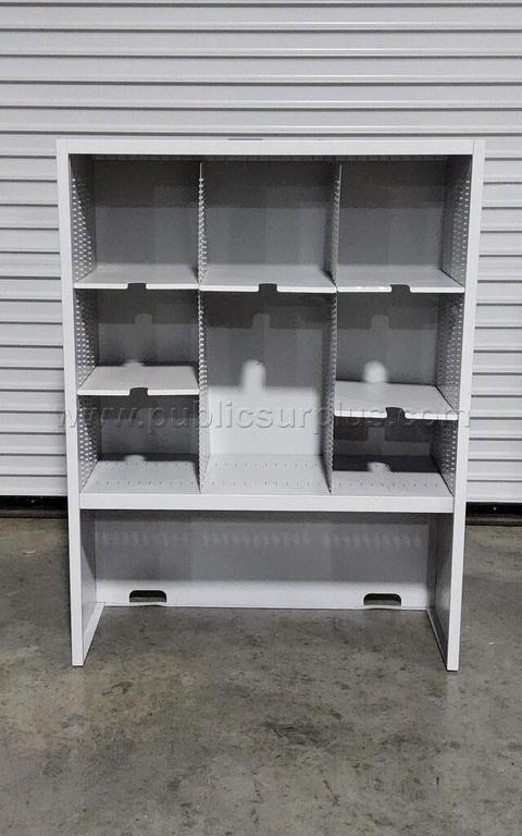 GRAY METAL TABLETOP SORTING CABINET