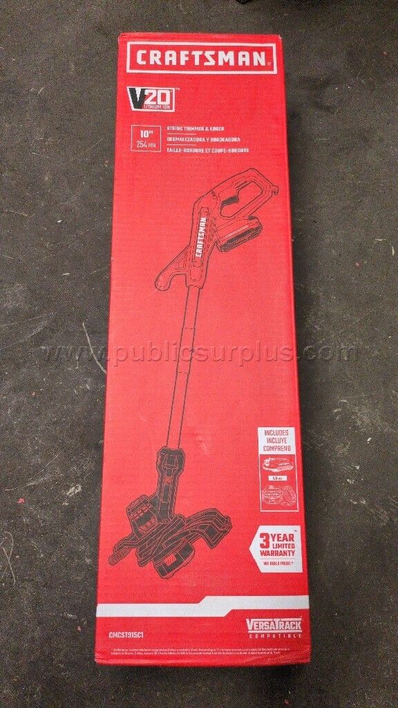 Craftsman Battery and V20 10-Inch Cordless String Trimmer/Edger - AA — photo 1