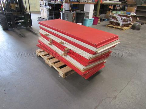 RED AND WHITE PADDED WALL PANELS