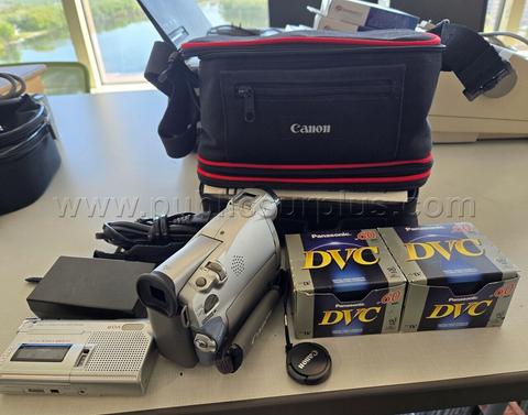 Electronics - Camcorder & Recorder w/ Supplies - Canon Bag ~ Lot of 5