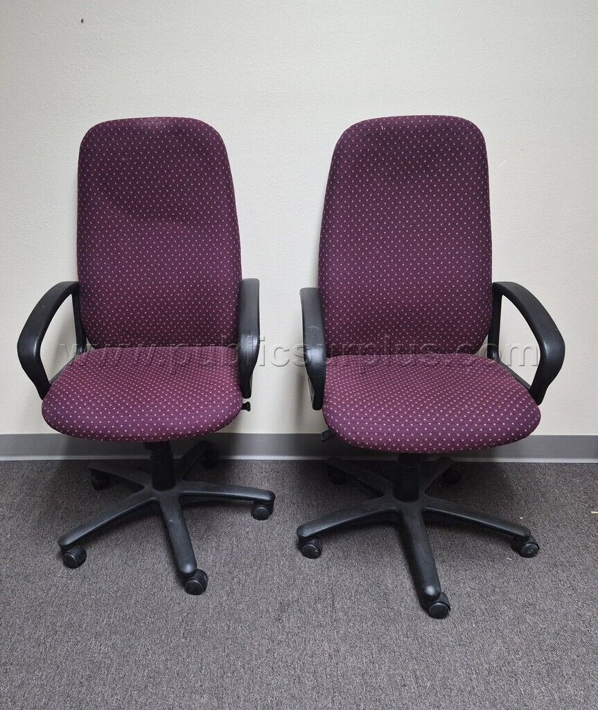 Set of Burgandy Office Chairs — photo 1