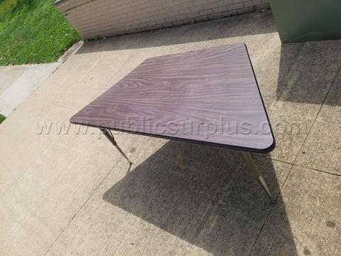 6 Trapazoid children's tables with adjustable legs