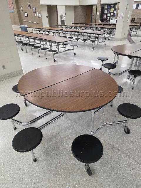 Round Lunchroom Tables 60" x 54" 11 total