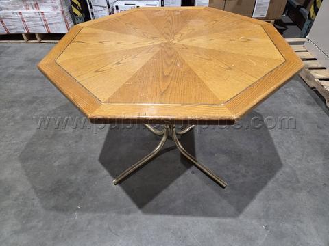 Octagonal Wood Top Table