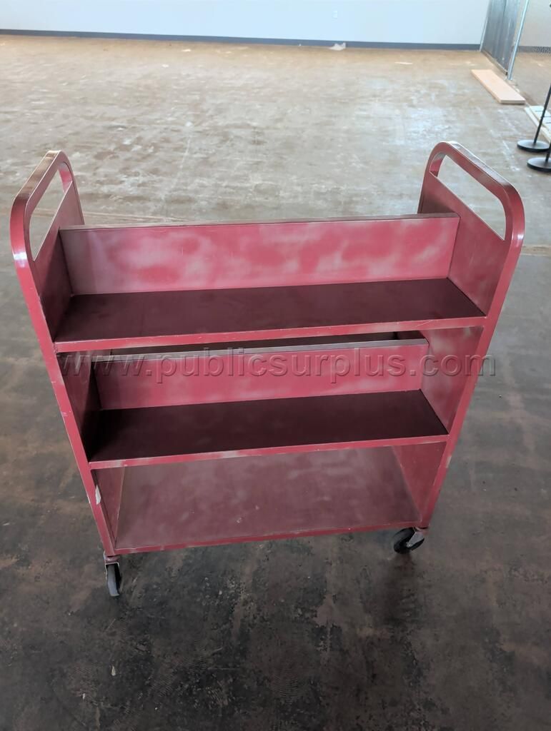 Heavy-Duty Steel Library Book Cart — photo 1