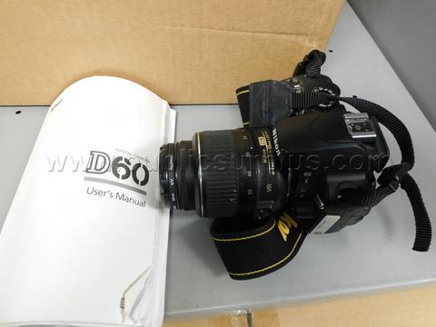 1 LOT OF 1 EA NIKON D60 CAMERA WITH ACCESSORIES