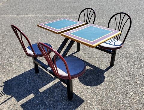 Table with attached Chairs