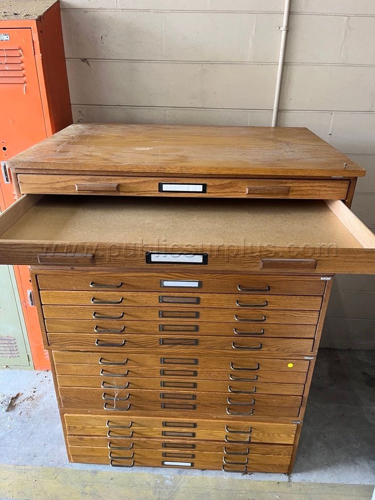 Mayline vintage oak map drawing, drafting,architect, artist chest cabinet — photo 1