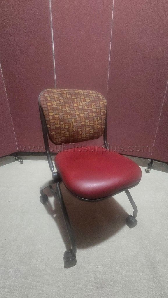 Burgundy pattern student chair — photo 1