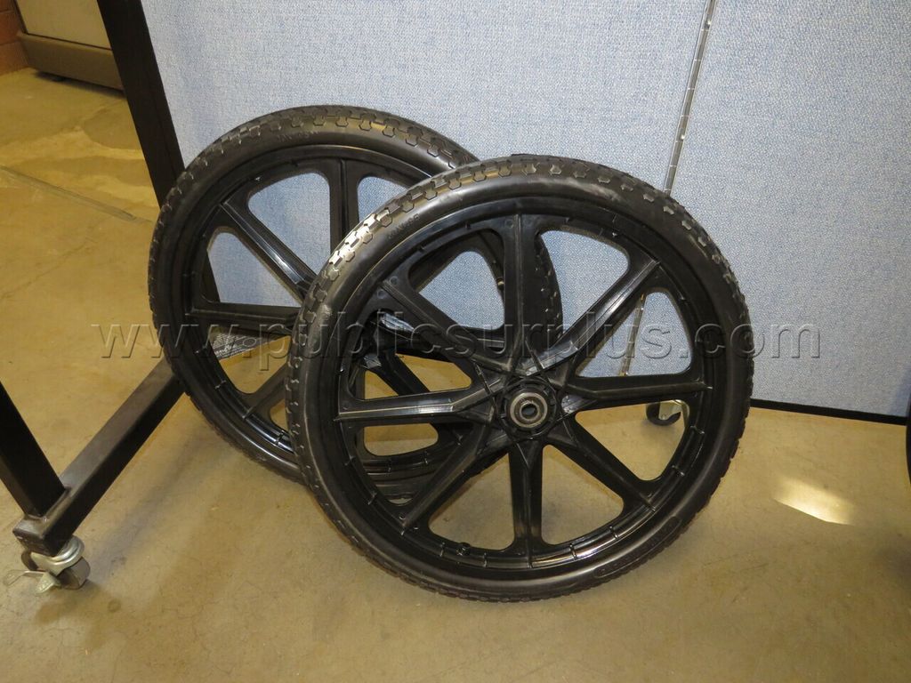 Lot of 2 Cart Wheels **Unknown Condition** — photo 1