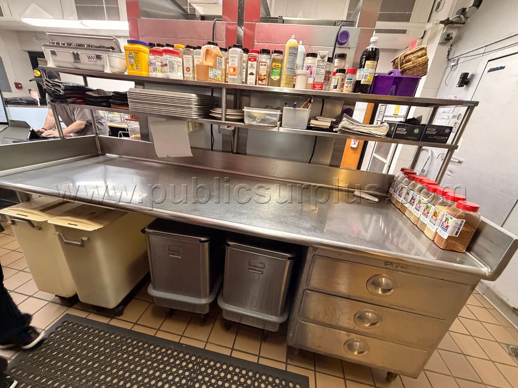 Stainless food prep area with over/under storage (96"30"x34") — photo 1