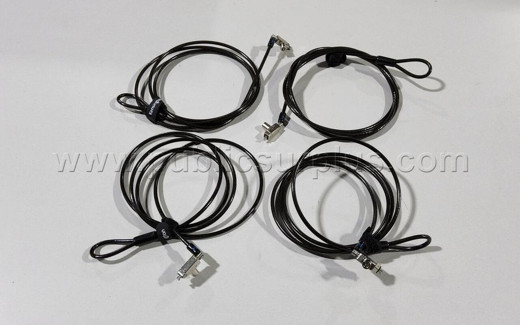 LOT OF 4 KENSINGTON KEY CABLE LOCKS — photo 1