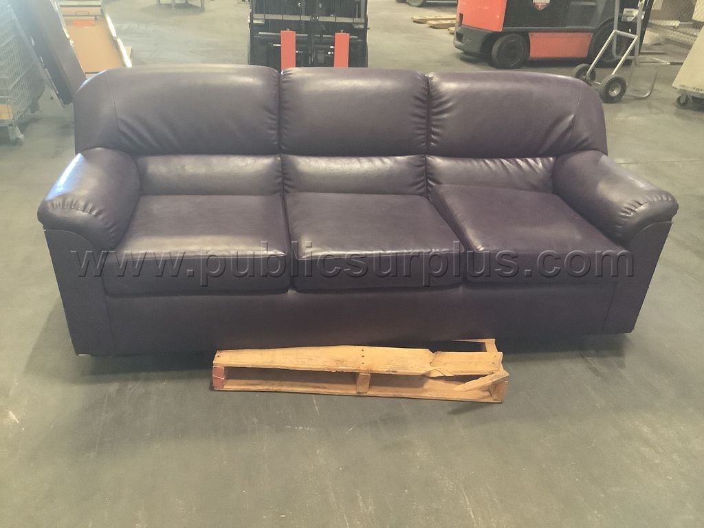 1 purple leather sofa — photo 1