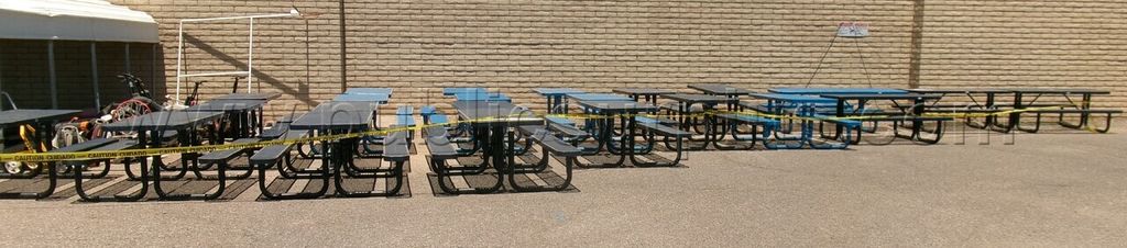 24 Steel Picnic Tables — photo 1
