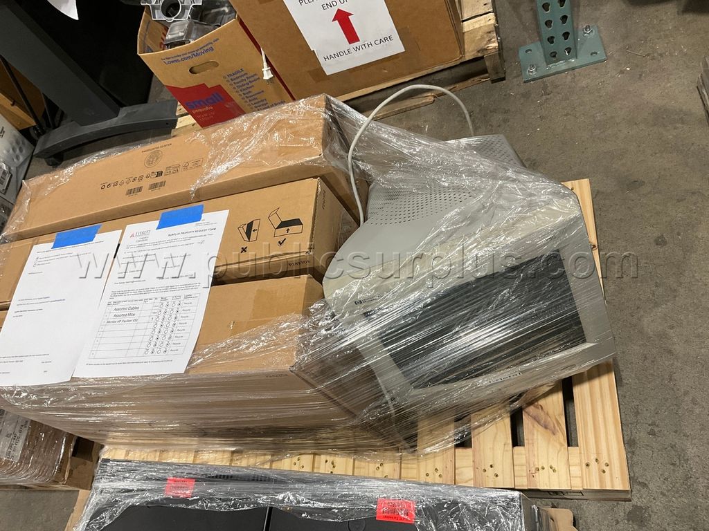 Assorted Cables (2 boxes), Assorted Mice (1 box), Monitor — photo 1