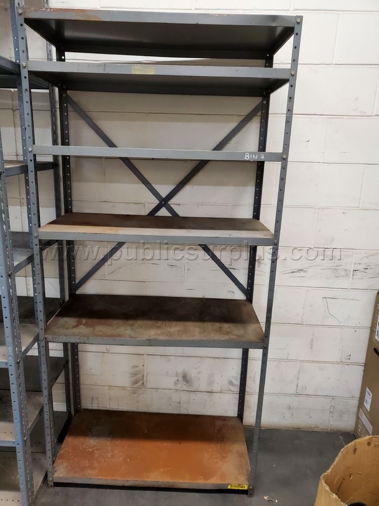 THREE METAL SHELVING UNITS — photo 1