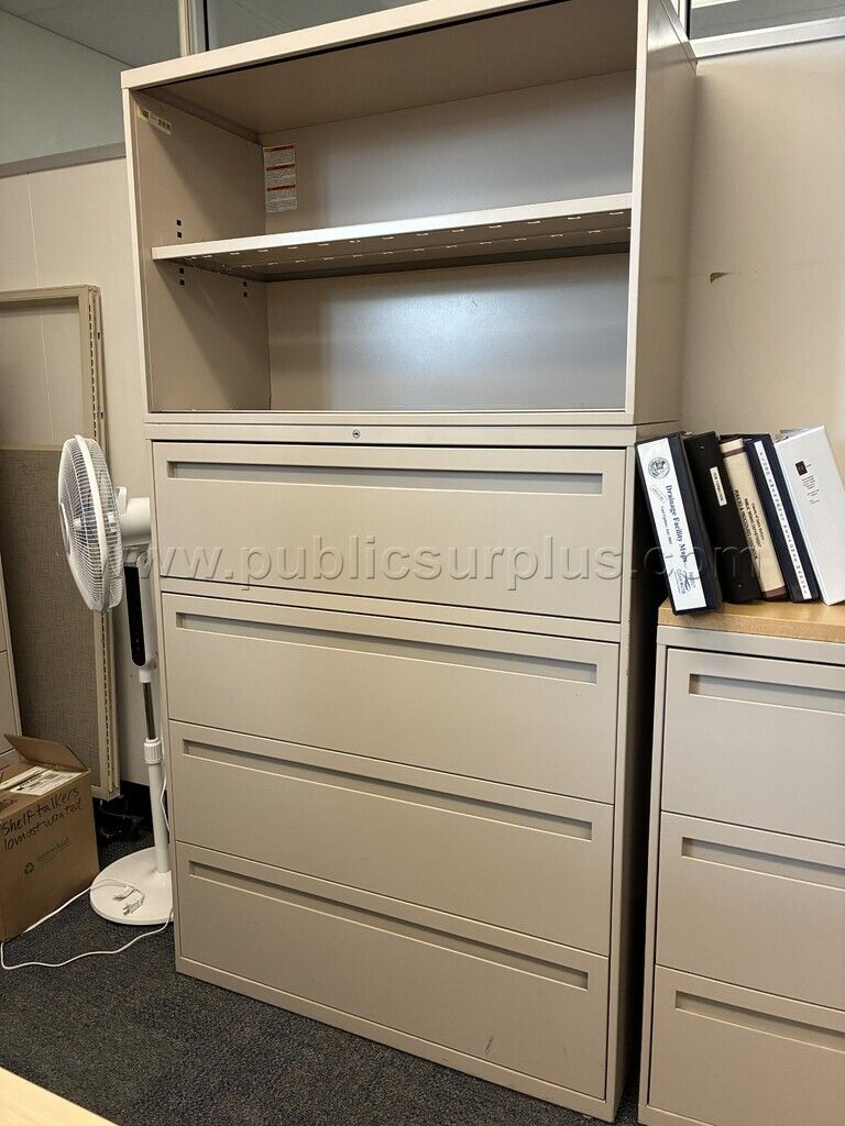 Large filing cabinet/shelf combo: (8993) — photo 1