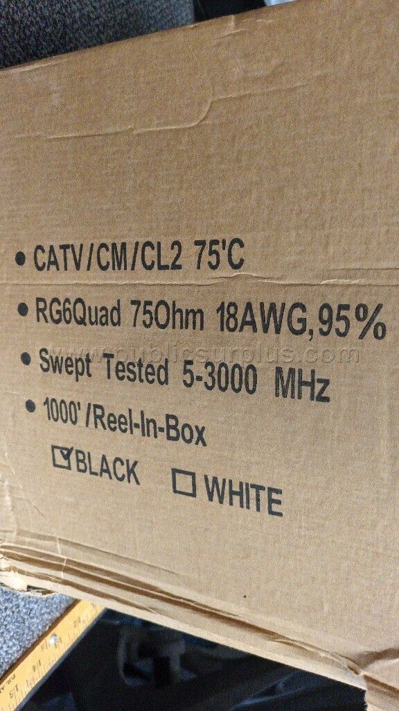RG6 Coaxial Cable Black, 18 AWG Solid Core - B — photo 1