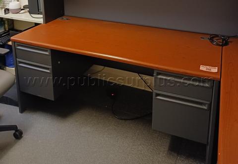 Desk with Double Locking Storage #4