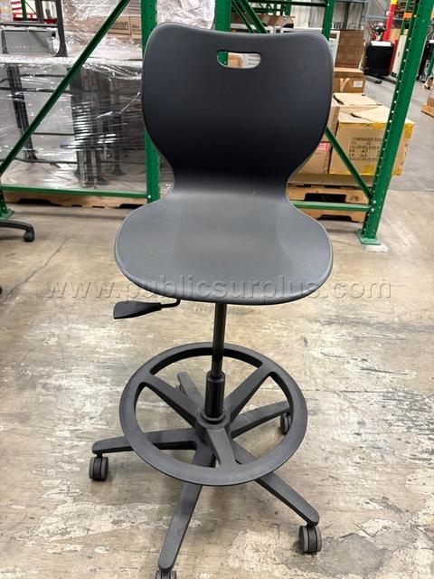 Tall black rolling chair