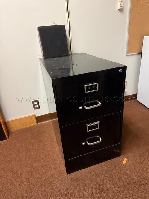 Black 2-Drawer Metal Filing Cabinet