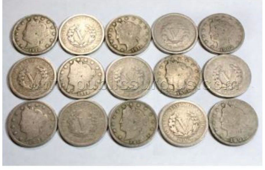 15 Liberty Head V Nickels -Between 1883 - 1913 — photo 1