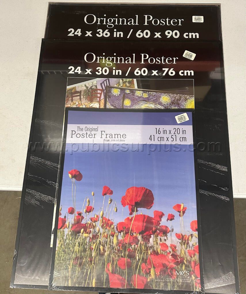 Lot of 82 NEW MCS Black Poster Frames 16" x 20", 24" x 30", 24" x 36" — photo 1